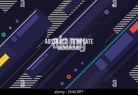 Abstract geometric minimal style with blue color template. Overlapping with lines pattern style poster background. illustration vector Stock Vector