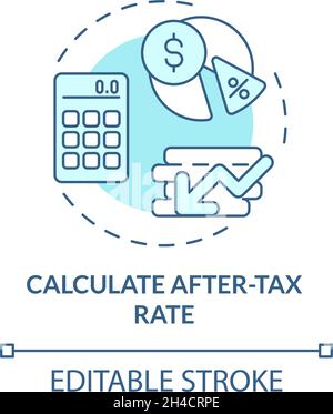 Determine after-tax rate concept icon Stock Vector