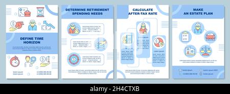 Retirement savings tips brochure template Stock Vector