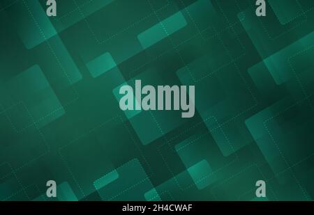 Abstract gradient green template design of futuristic template with square overlapping artwork. Cover style for copy space of text background. Stock Vector