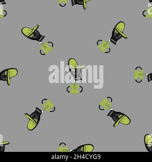 Illustration on theme colorful modern child high chair for baby feeding. Drawing consisting of collection colored layouts child chair on high legs. Ki Stock Vector