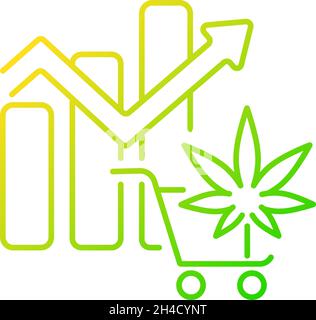 Global legal marijuana market gradient linear vector icon Stock Vector