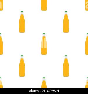 Illustration on theme seamless beer glass bottles with lid for brewery. Pattern beer consisting of many identical glass bottles on white background. G Stock Vector