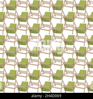 Illustration on theme colorful modern child high chair for baby feeding. Drawing consisting of collection colored layouts child chair on high legs. Ki Stock Vector