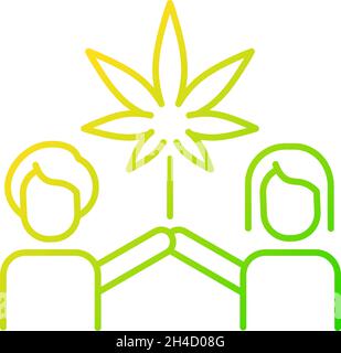 Cannabis culture gradient linear vector icon Stock Vector