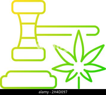 Cannabis legalization gradient linear vector icon Stock Vector