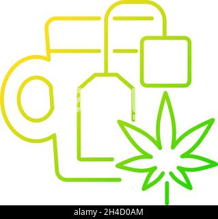 Weed tea gradient linear vector icon Stock Vector