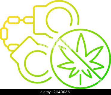 Marijuana arrests gradient linear vector icon Stock Vector