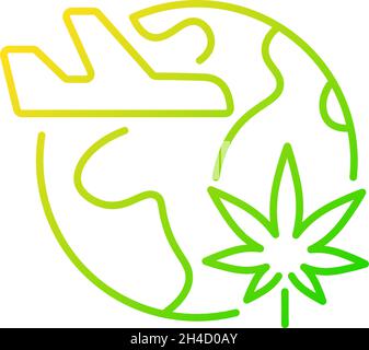 Cannabis tourism gradient linear vector icon Stock Vector
