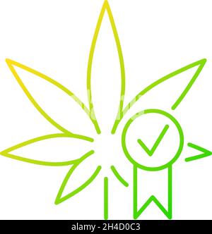 Cannabis quality control gradient linear vector icon Stock Vector
