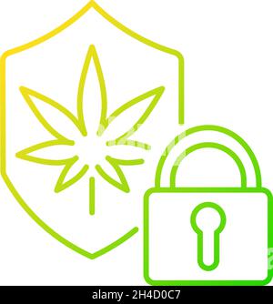 Cannabis security gradient linear vector icon Stock Vector