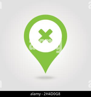 Delete pin map icon. Map pointer. Map markers. Vector illustration EPS10 Stock Vector