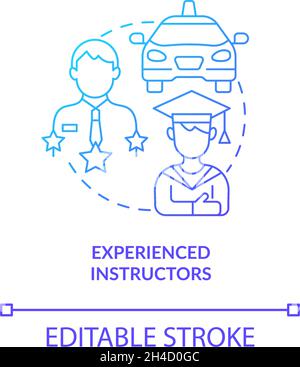 Experienced instructors blue gradient concept icon Stock Vector