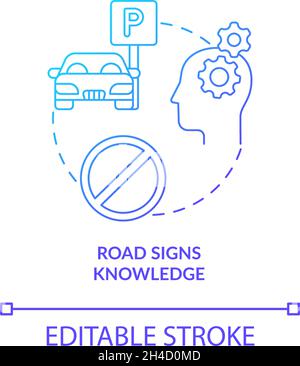 Road signs knowledge blue gradient concept icon Stock Vector