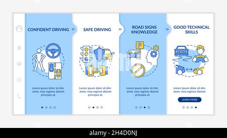 Driving education results onboarding vector template Stock Vector