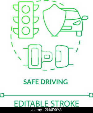 Safe driving blue gradient concept icon Stock Vector