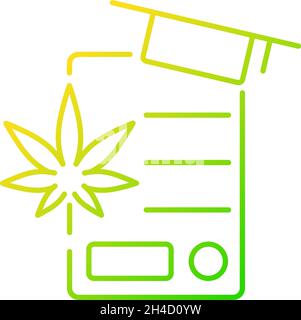 Cannabis education gradient linear vector icon Stock Vector