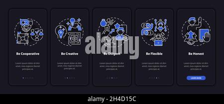 Professional advancement onboarding mobile app page screen Stock Vector