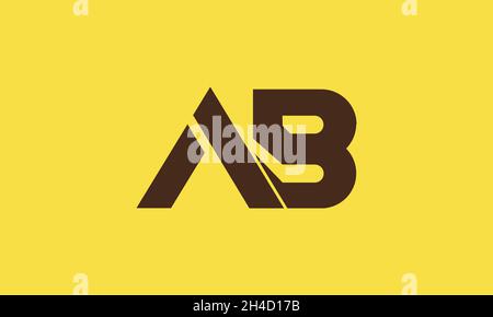Letter AB or BA negative space icon logo design vector Stock Vector