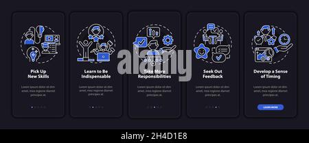 Career advancement for professional onboarding mobile app page screen Stock Vector