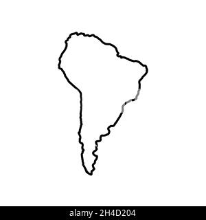 South America map icon line style Stock Vector