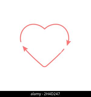 Heart recycle love icon symbol. Vector eps10 Stock Vector