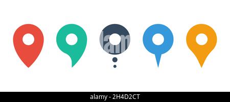 speech bubbles pin pointer icon set Stock Vector