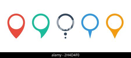 speech bubbles pin pointer icon set Stock Vector