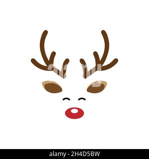 Deer head face icon isolated on white background Stock Vector