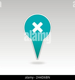 Delete pin map icon. Map pointer. Map markers. Vector illustration EPS10 Stock Vector