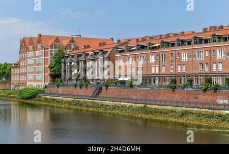 Wohnanlage, Immobilien, Kleine Weser, Teerhof, Bremen, Deutschland Stock Photo