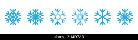 Snowflakes icon set flat style Stock Vector