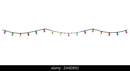 Christmas lights icon set background Stock Vector