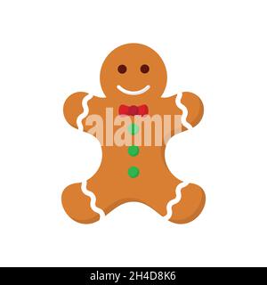 Ginger bread cookie icon for christmas and hew year holidays Stock Vector