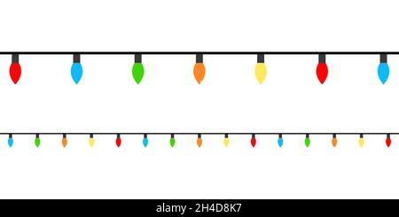 Christmas lights icon set background Stock Vector