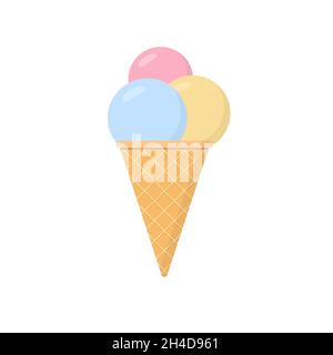 Ice cream icon simple design flat style Stock Vector