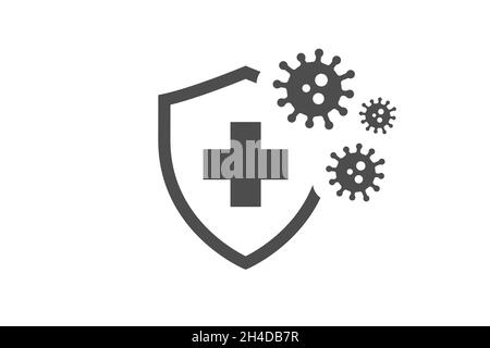 Coronavirus with medical shield guard Stock Vector