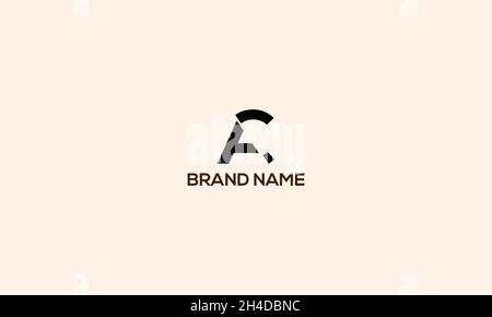 LETTERS AC LOGO DESIGN WITH NEGATIVE SPACE EFFECT FOR ILLUSTRATION USE Stock Vector