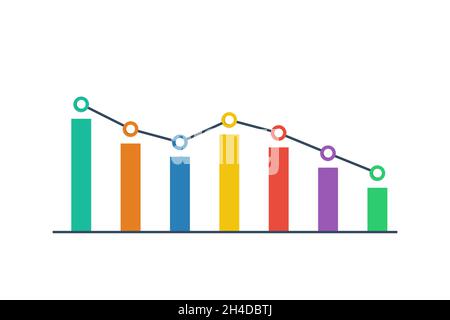 Graph icon flat style. Business concept Stock Vector