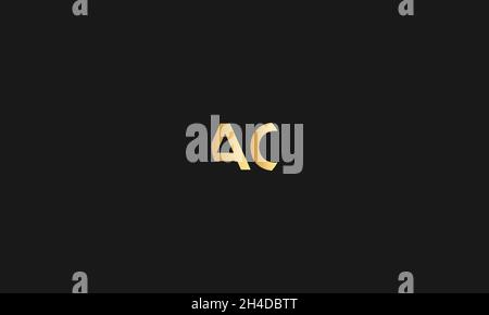 LETTERS AC LOGO DESIGN WITH NEGATIVE SPACE EFFECT FOR ILLUSTRATION USE Stock Vector