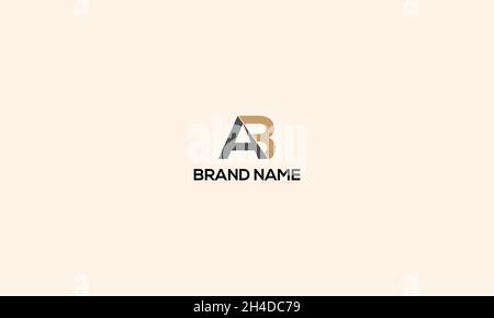 LETTERS AB LOGO DESIGN WITH NEGATIVE SPACE EFFECT FOR ILLUSTRATION USE Stock Vector