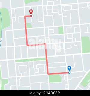 Map gps with pins background Stock Vector