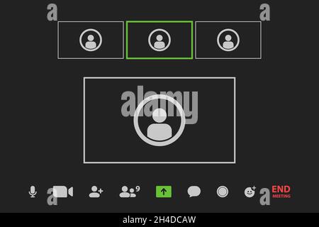 Video call conference window in your device Stock Vector