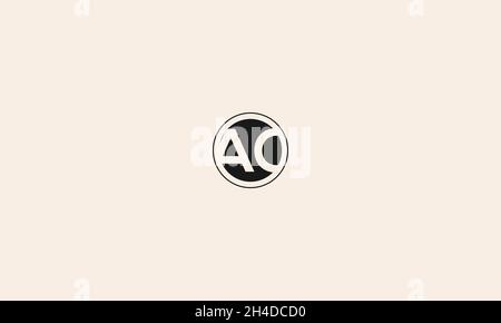 LETTERS AC LOGO DESIGN WITH NEGATIVE SPACE EFFECT FOR ILLUSTRATION USE Stock Vector