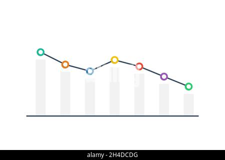 Graph icon flat style. Business concept Stock Vector