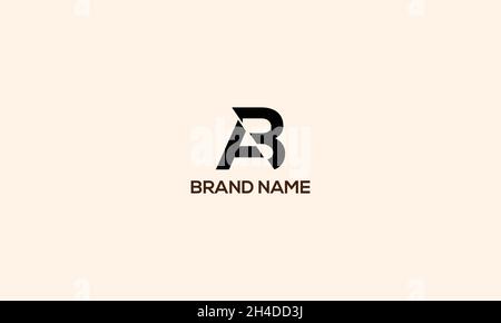 LETTERS AB LOGO DESIGN WITH NEGATIVE SPACE EFFECT FOR ILLUSTRATION USE Stock Vector