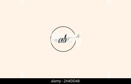 LETTERS AB LOGO DESIGN WITH NEGATIVE SPACE EFFECT FOR ILLUSTRATION USE Stock Vector