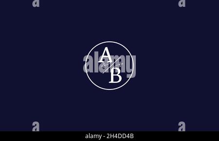 LETTERS AB LOGO DESIGN WITH NEGATIVE SPACE EFFECT FOR ILLUSTRATION USE Stock Vector