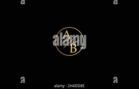 LETTERS AB LOGO DESIGN WITH NEGATIVE SPACE EFFECT FOR ILLUSTRATION USE Stock Vector