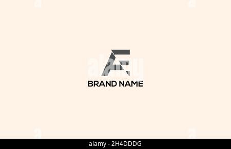 LETTERS AE LOGO DESIGN WITH NEGATIVE SPACE EFFECT FOR ILLUSTRATION USE Stock Vector